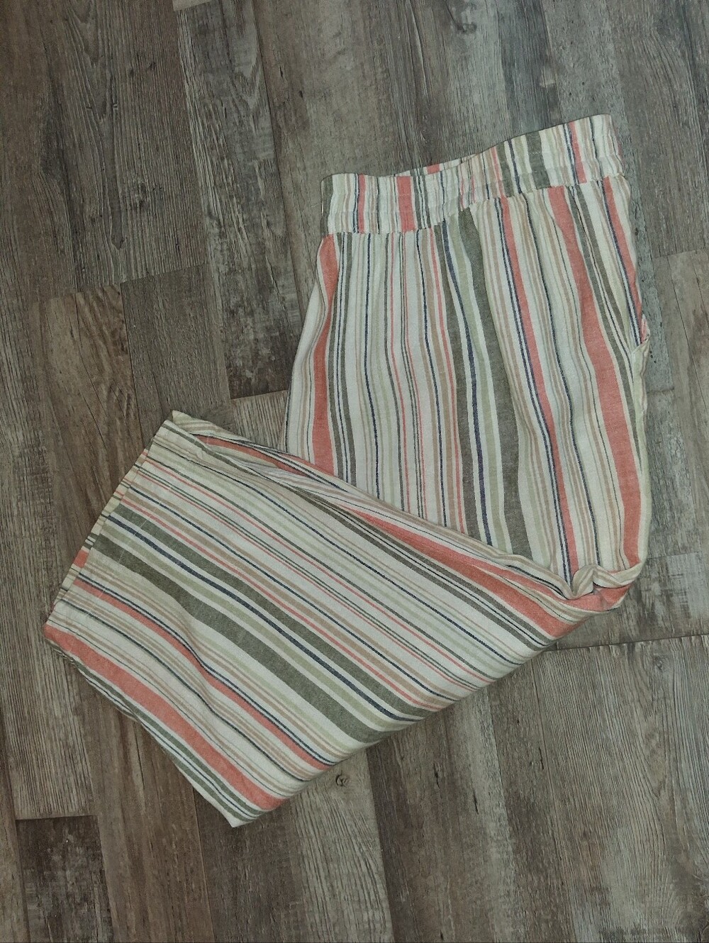CROFT & BARROW EARTH TONE STRIPED CAPRIS SZ XLG